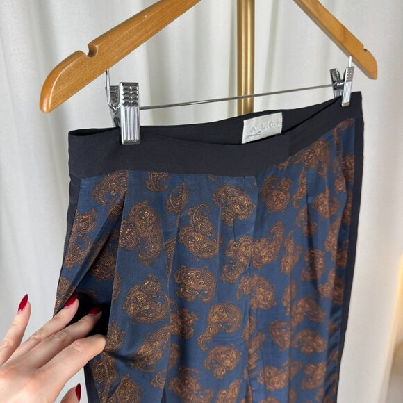A.L.C. 100% Silk Paisley Trousers sz 8 - Picture 8 of 13